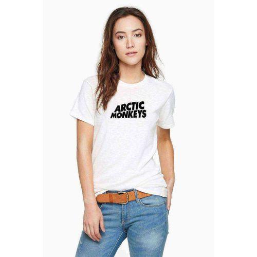 Arctic Monkeys Baskılı Beyaz Kadın Tshirt