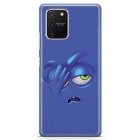 Samsung Galaxy A91 Kılıf Mutsuz Mavi Arka Kapak Koruma Desenli Full Koruyucu