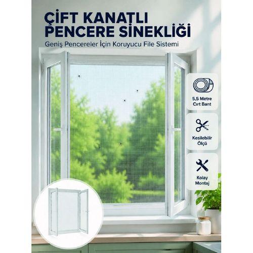 Çift Kanatlı Pencere Filesi Cırt Bantlı Sineklik Kolay Takılır