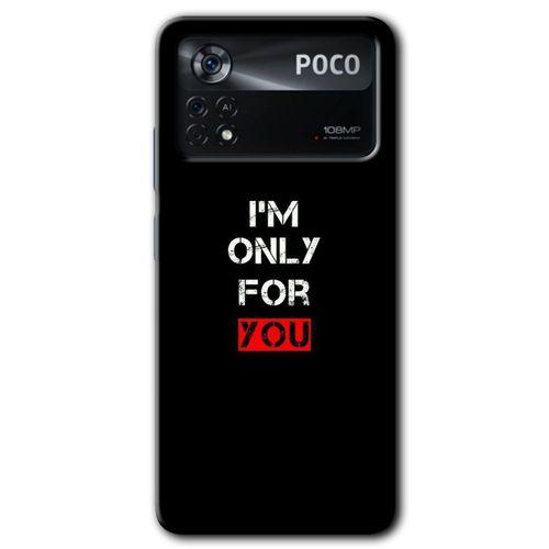 MRCİLETİSİM Poco x4 Pro Kılıf HD Desen Baskılı Arka Kapak + Temperli Cam - For You