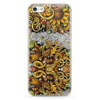 Apple iPhone 5 Kılıf Sonbahar Doodle Arka Kapak Koruma Desenli Full Koruyucu