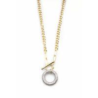 Taşlı Zincir Kolye - Altın
