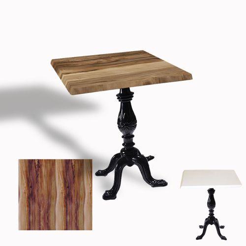 Dockers Çipa 1001 Döküm Ayak Kare Masa 60X60 cm - (Werzalit, Wermodin ve Allzalit Tabla) - Indiana Wood
