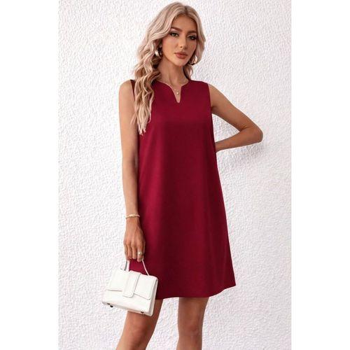 Kadın Askılı V Yakalı Mini Ithal Krep Elbise