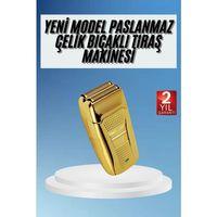 Sakal Kesme Tıraş Makinesi Paslanmaz Çelik Gold Şarjlı