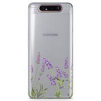 Samsung Galaxy A80 Kılıf Lavanta Kolonyası Arka Kapak Koruma Desenli Full Koruyucu