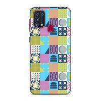 Samsung Galaxy M31 Uyumlu Kılıf Insomnia (43) Thin Fit Kılıf Mavi Sarı