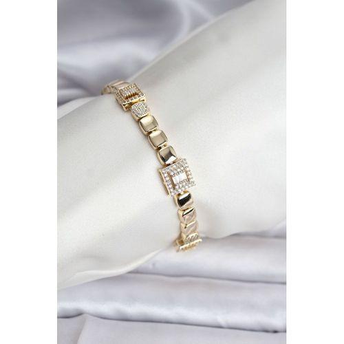 14K Gold Renk Kaplama Zirkon Taşlı CM Kadın Bileklik