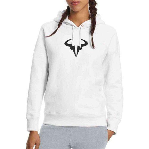 Logo Rafa Nadal Academy By Movista Baskılı Beyaz Kadın Kapşonlu Sweatshirt