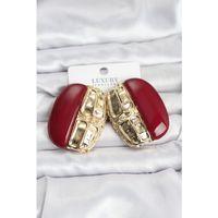 Bordo Renk Pirinç Vintage Kadın Küpe