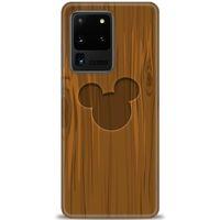 Samsung Galaxy S20 Ultra Kılıf HD Baskılı Kılıf - Ahşap Mickey + Tam Ekran Koruyucu