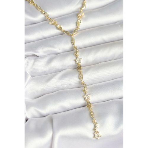 Pirinç Gold Renk Kadın Manifest Kolye