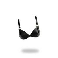 Siyah Kadın Kemer Suni Deri Metal Halka Detaylı Vücut Korse - Brf1149