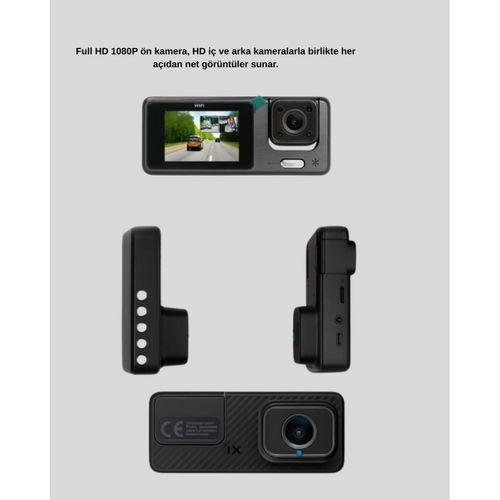 Park Modlu 3 Kameralı Araç Kayıt Cihazı 1080p Ön Kamera 2’’ Ekran