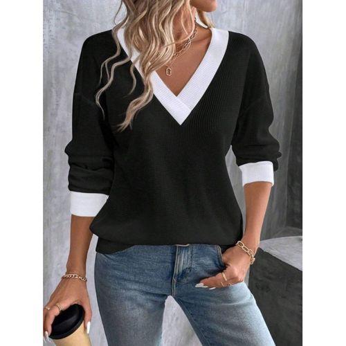 Kadın Uzun Kollu V Yakalı Waffle Bluz