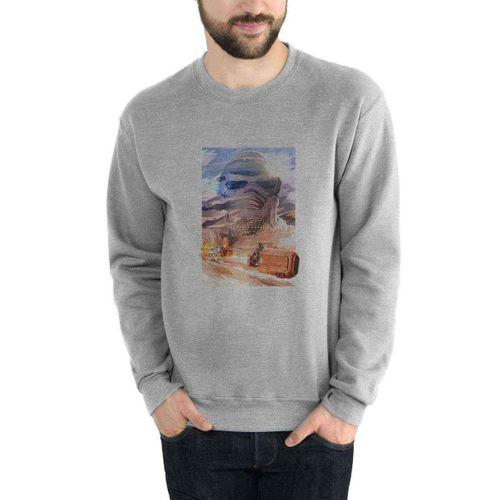 Wars Wallpaper Baskılı Gri Erkek Sweatshirt