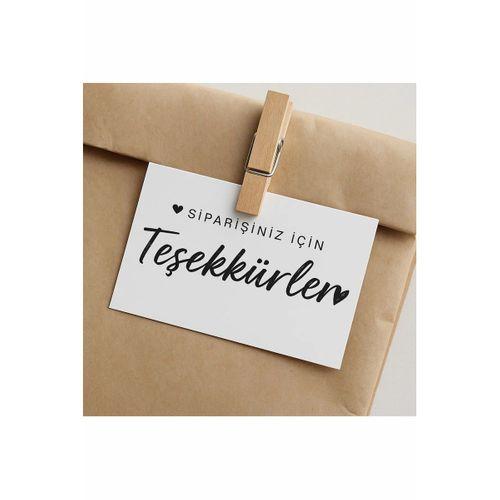 ’’Siparişiniz için teşekkürler’’ Teşekkür Kartı 100 Ad 8x5cm 300 gr Mat Kuşe