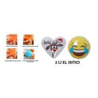 Gülen Emoji Beyaz Geyik Cep Sobası,El Isıtıcı,2 Adet Sıcak Su Torbası Pvc 9Cm