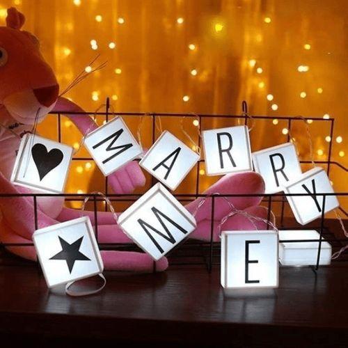 10lu Lightbox Işıklı Harf Mesaj Panosu Dekoratif  Harf Işık Zinciri