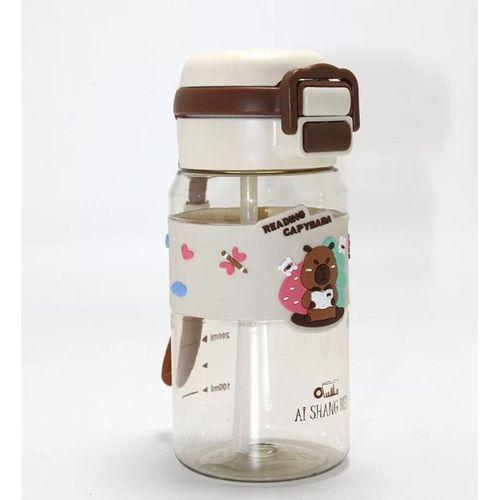 Kapibara (capybara) Desenli Silikon Kılıflı Çocuk Matarası Alk4652