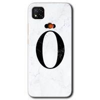 Redmi 9c Kılıf HD Desen Baskılı Arka Kapak - Beyaz Mermer Desenli Ö Harfi + Kırılmaz Cam