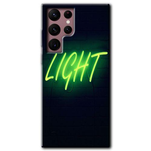 Potkal Hediye Fabrikası Samsung Galaxy S22 Ultra HD Baskılı Kılıf + 9D Tam Ekran Koruyucu - Neon İnscription