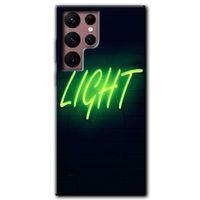 Potkal Hediye Fabrikası Samsung Galaxy S22 Ultra HD Baskılı Kılıf + 9D Tam Ekran Koruyucu - Neon İnscription