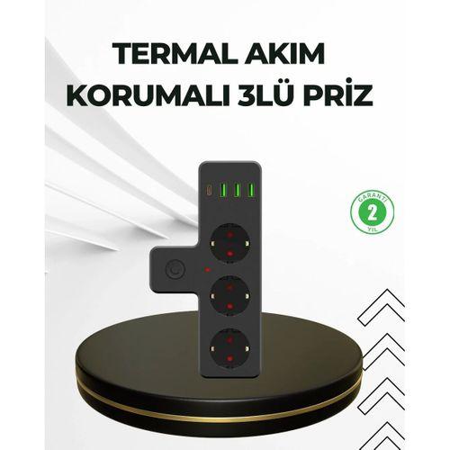 Masa Üstü Çoklu Priz Usb Ve Type-c Çıkışlı Güç Dağıtıcı