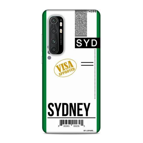 Xiaomi Mi Note 10 Lite Kılıf Uçak Bileti Sydney Arka Kapak Koruma Desenli Full Koruyucu