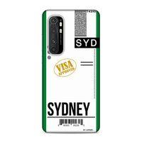 Xiaomi Mi Note 10 Lite Kılıf Uçak Bileti Sydney Arka Kapak Koruma Desenli Full Koruyucu
