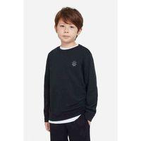 Gemi Dümeni Göğüs Baskılı Unisex Çocuk Siyah Sweatshirt