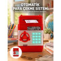 Kırmızı Şifreli Atm Kasa Para Yutan Kumbara