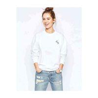 Beyaz Beyaz At Gümüş At Baskılı Beyaz Kadın Sweatshirt