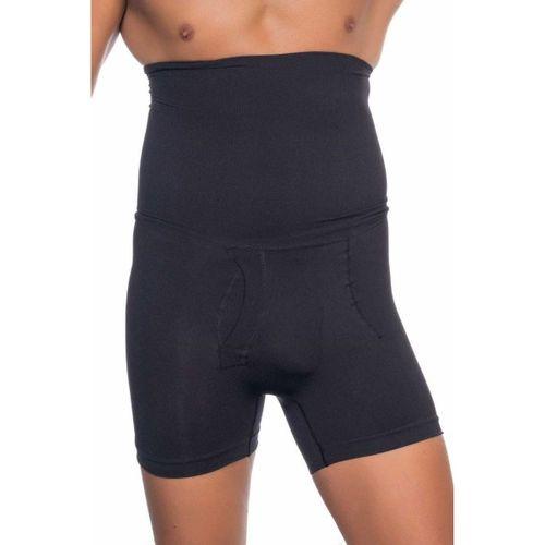 Erkek Boxer Korse - Dikişsiz Toparlayıcı Yüksek Bel Çift Katlı, Siyah