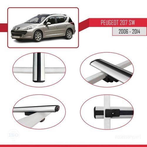 Peugeot 207 SW 2006-2014 Arası ile uyumlu Basic Model Ara Atkı Tavan Barı GRİ 3 ADET