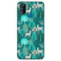 Samsung Galaxy M30s Kılıf Snowix (32) Soft Silikon Kılıf Turkuaz Beyaz