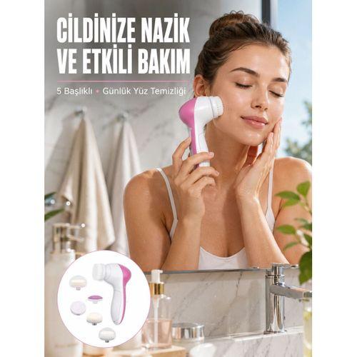 5 Başlıklı Cilt Temizleme Cihazı Ultra Kaliteli Yumuşak Kırşıklık Karşıtı Yeni Nesil