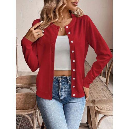 Kadın Uzun Kollu önden Düğmeli Triko Ceket