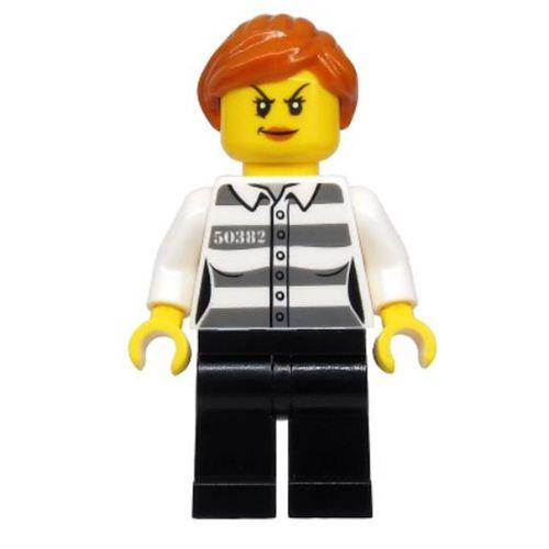 Lego Minifigür - Police - Jail Prisoner 50382 Prison Stripes cty1129