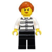 Lego Minifigür - Police - Jail Prisoner 50382 Prison Stripes cty1129