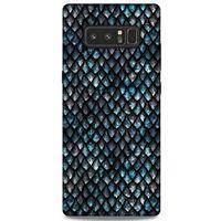 Samsung Galaxy Note 8 Kılıf Dragons (10) Full Koruma Kılıfı Ejderha Skin Mavi Beyaz