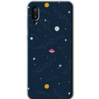 Galaxy A02 Kılıf HD Desen Baskılı Arka Kapak - Çizim Gezegen + Kırılmaz Cam