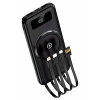 Kablosuz Çoklu Şarj Girişli 10.000 Mah Kablolu Powerbank Taşınabilir