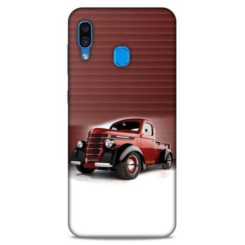 Lopard Samsung Galaxy A30 Uyumlu Kılıf PickUpX (47) Crystal Flex Kılıf Metalik Kırmızı