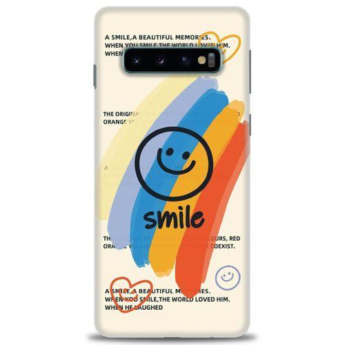Samsung Galaxy S10 Kılıf HD Baskılı Kılıf - Smile + Tam Ekran Koruyucu