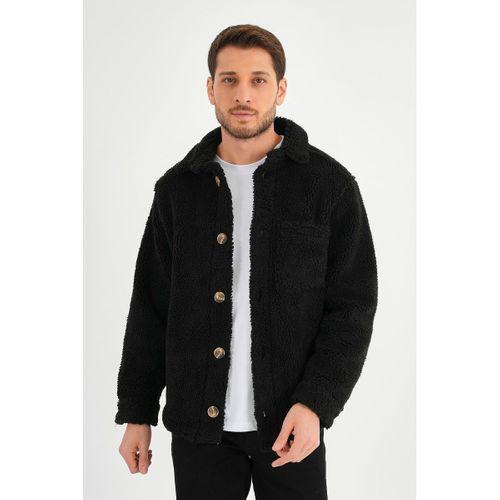 ALEXANDERGARDI DÜĞMELİ SİYAH PELUŞ CEKET (AG-POLE-J58-01)