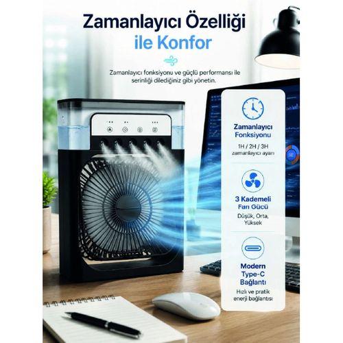 Su Hazneli Püskürtmeli Fan 1-3-5 Püskürtme Seçeneği, Type-c Güç Girişi
