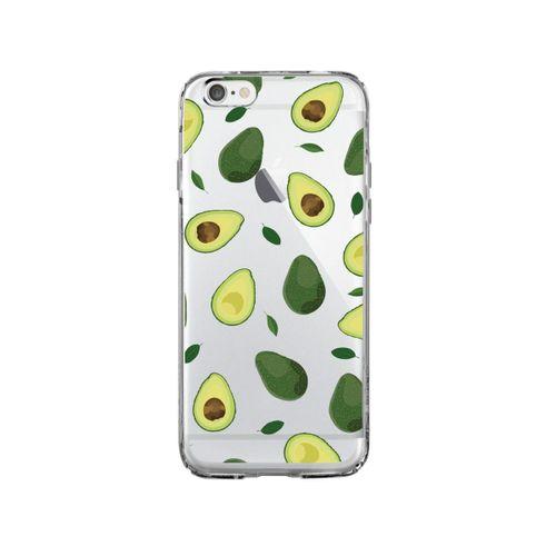iPhone 6 Avokado Desenli Premium Şeffaf Silikon Kılıf