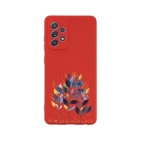 Samsung A23 Uyumlu Mavi Yaprak Desenli Premium Silikonlu Lansman Telefon Kılıfı