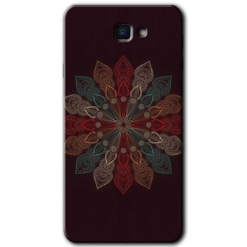 MRCİLETİSİM MRCİLETİSİM Samsung Galaxy J7 Prime Kılıf HD Desen Baskılı Arka Kapak + Temperli Cam - Mandala Flower Wal